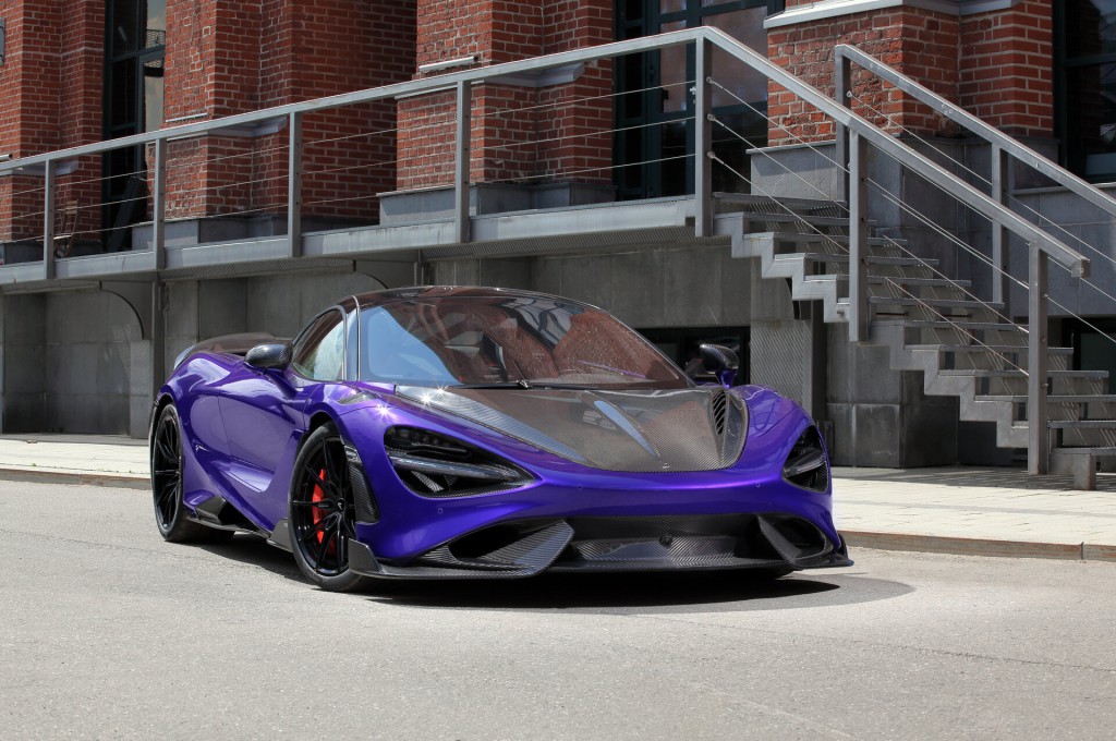 Purple McLaren 765 LT with 4x4 twill carbon parts