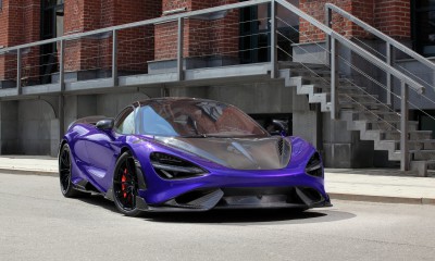 Purple McLaren 765 LT with 4x4 twill carbon parts